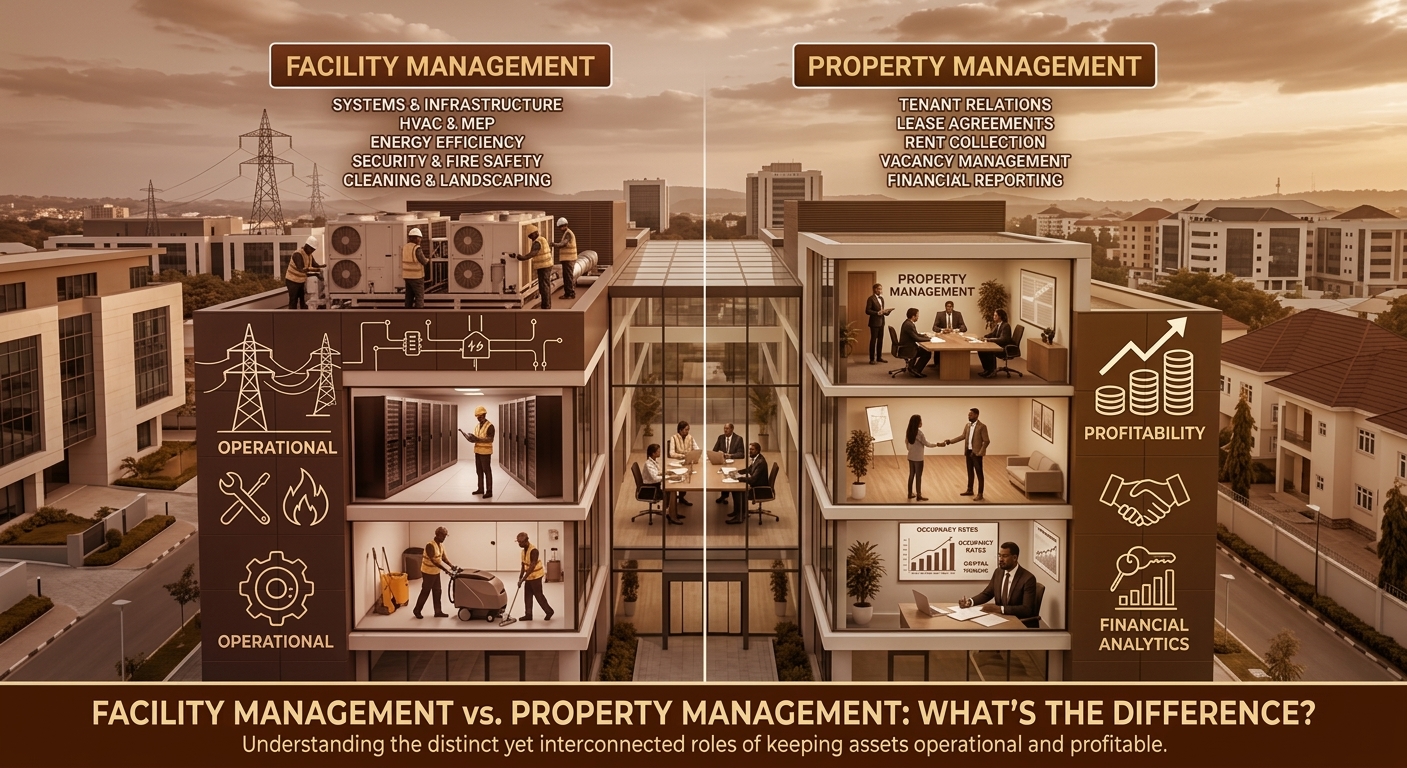 Facility management versus property management